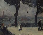 William Glackens Park on the River oil